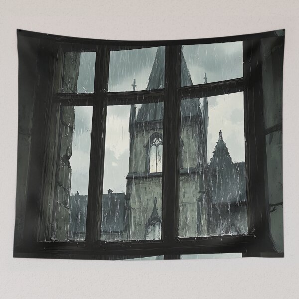 Item preview, Dark Academia Aesthetic Art: Rainy Gothic View designed and sold by bapupa.