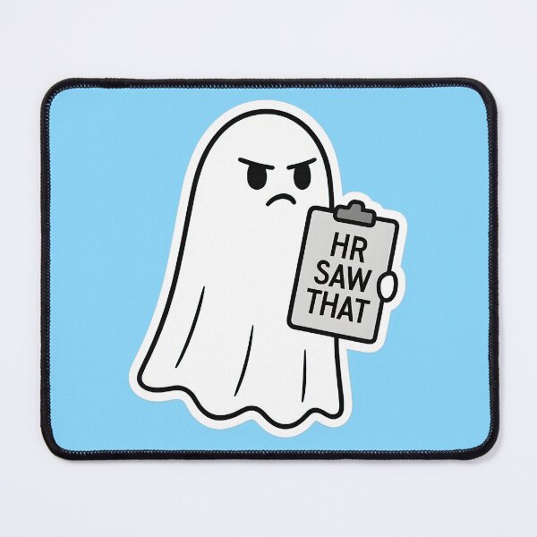 Item preview, “HR Saw That” – Judgy Ghost Sticker for Your Office Missteps designed and sold by WAUZ.