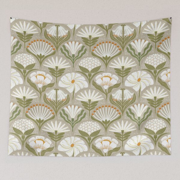 Item preview, Petal Imprints - Block Print Florals C-Coral Reef designed and sold by Carina Parry Studios.