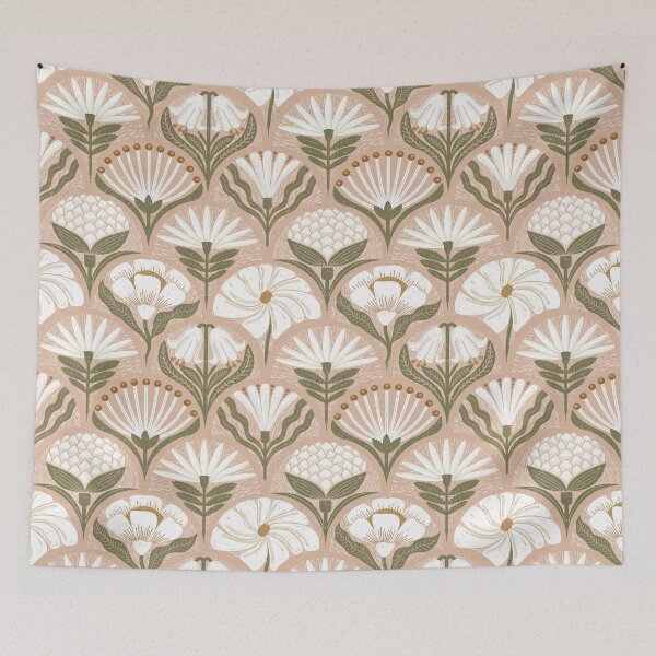 Item preview, Petal Imprints - Block Print Florals D-Cashmere designed and sold by Carina Parry Studios.