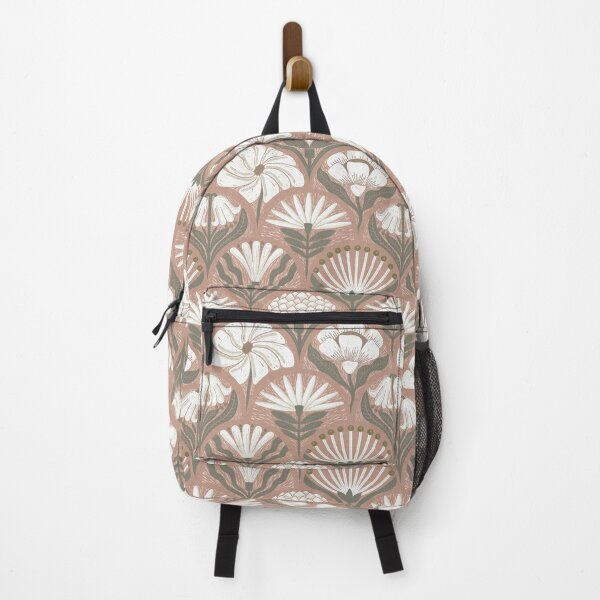 Item preview, Petal Imprints - Block Print Florals F-Pinkish Tan designed and sold by Carina Parry Studios.