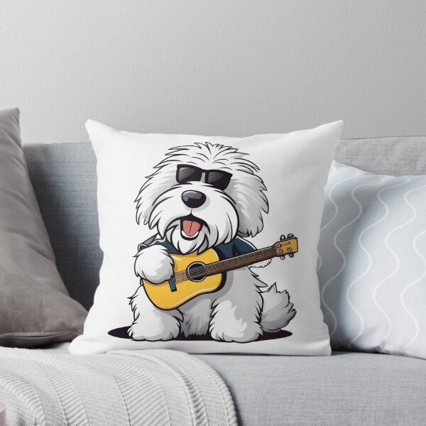 Item preview, Funny Old English Sheepdog Dog Musician Cartoon Design – Cute Pet and Owner Artwork – Musician Gift – Humorous Pet Parent Gifts designed and sold by KoraTalks.