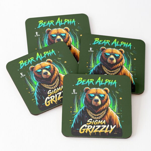 Item preview, Bear Alpha Neon Sigma Grizzly designed and sold by BrightNook.