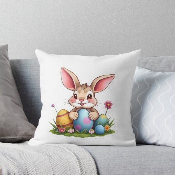 Item preview, Cute Easter bunny with Easter eggs sticker,Happy Easter,Easter Day,Cute Easter designed and sold by Expressions-Sel.