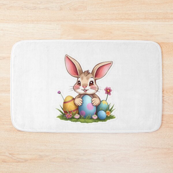 Item preview, Cute Easter bunny with Easter eggs sticker,Happy Easter,Easter Day,Cute Easter designed and sold by Expressions-Sel.