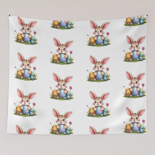 Item preview, Cute Easter bunny with Easter eggs sticker,Happy Easter,Easter Day,Cute Easter designed and sold by Expressions-Sel.