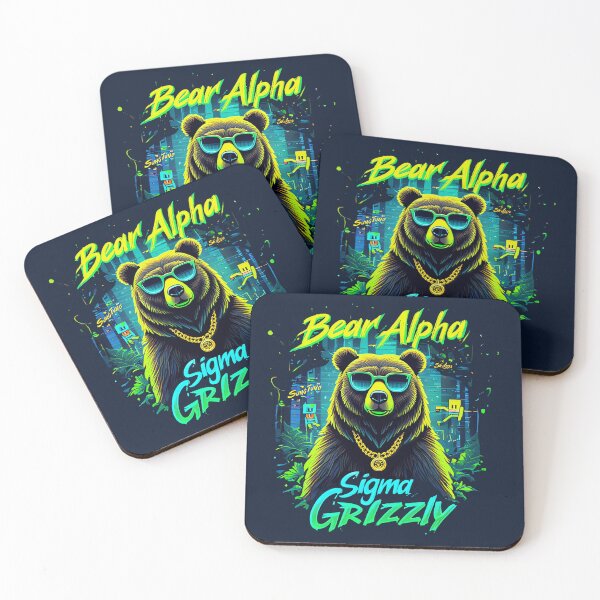 Item preview, Bear Alpha Neon Sigma Grizzly designed and sold by BrightNook.