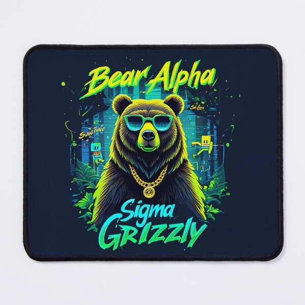 Item preview, Bear Alpha Neon Sigma Grizzly designed and sold by BrightNook.