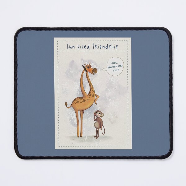 Item preview, Fun-sized friendship: Funny Giraffe and Monkey Illustration designed and sold by Blankcanvasbym.