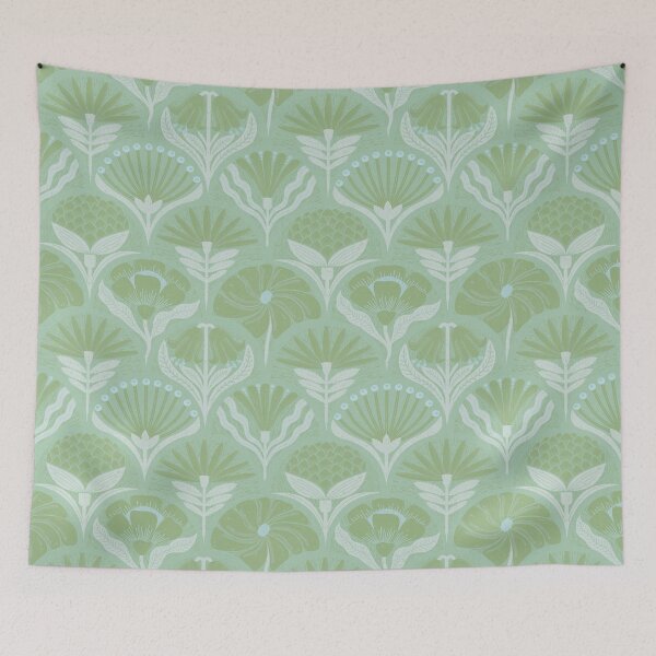 Item preview, Petal Imprints - Block Print Florals J-Green Spring Rain designed and sold by Carina Parry Studios.