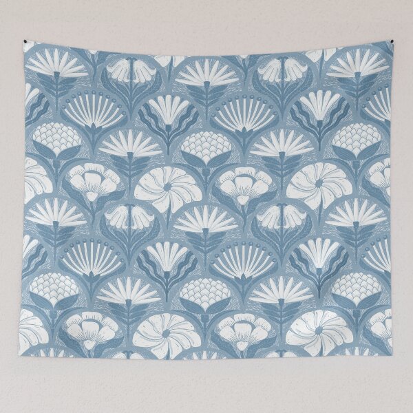 Item preview, Petal Imprints - Block Print Florals K-Glacier designed and sold by Carina Parry Studios.