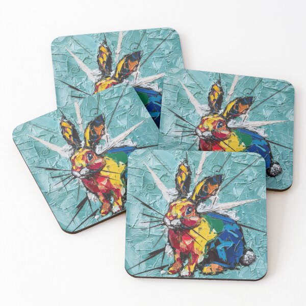 Item preview, An abstract painting that evokes a colorful rabbit designed and sold by SOUFIANE1991.