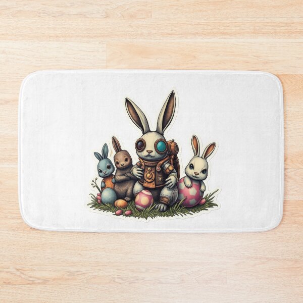 Item preview, Cute Easter futuristic bunnies in the grass with eggs sticker,Happy Easter,Easter Day,Cute Easter designed and sold by Expressions-Sel.