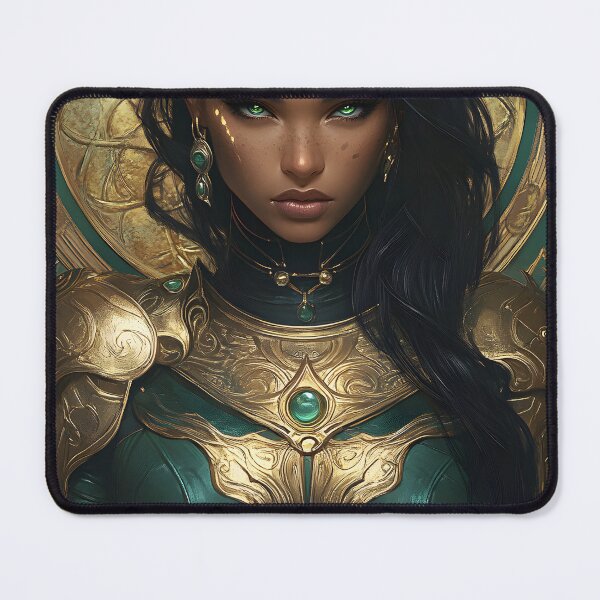Item preview, Enchanting warrior in ornate armor with golden aura designed and sold by Artessie.
