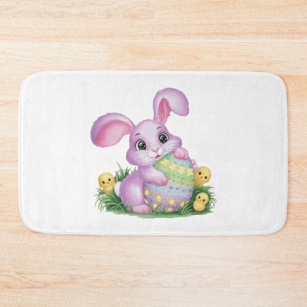 Item preview, Cute Easter pink bunny with colored egg and chicks ,Happy Easter,Easter Day,Cute Easter designed and sold by Expressions-Sel.