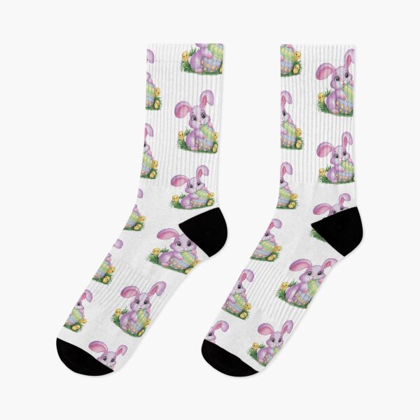 Item preview, Cute Easter pink bunny with colored egg and chicks ,Happy Easter,Easter Day,Cute Easter designed and sold by Expressions-Sel.