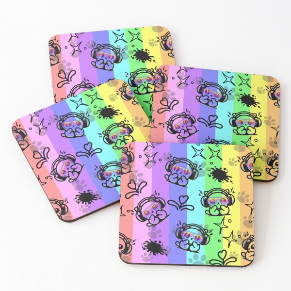 Item preview, Patrón de gato neurodiverso arcoíris designed and sold by Fr0mtheMachine.