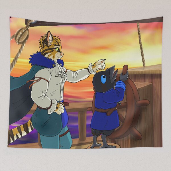 Item preview, Captain Yowl teaches Driftwood to steer the ship designed and sold by JeMiChi Art.