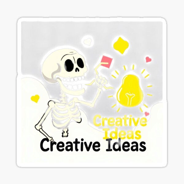 Item preview, Skeleton with Lightbulb - Creative Ideas Illustration designed and sold by Elzahra0.