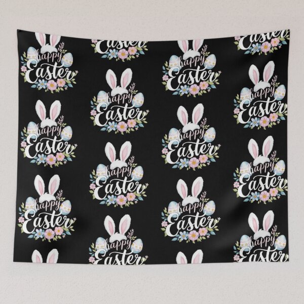 Item preview, funny easter Happy Easter with ears and flowers,Happy Easter,Easter Humor,Easter Day,funny easter design designed and sold by Expressions-Sel.