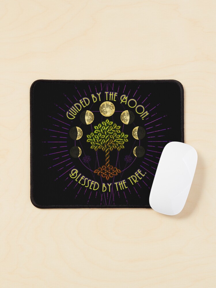 Thumbnail 1 of 5, Mouse Pad, Guided By The Moon, Blessed By The Tree designed and sold by hjalte81.
