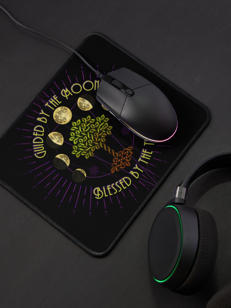 Thumbnail 4 of 5, Mouse Pad, Guided By The Moon, Blessed By The Tree designed and sold by hjalte81.