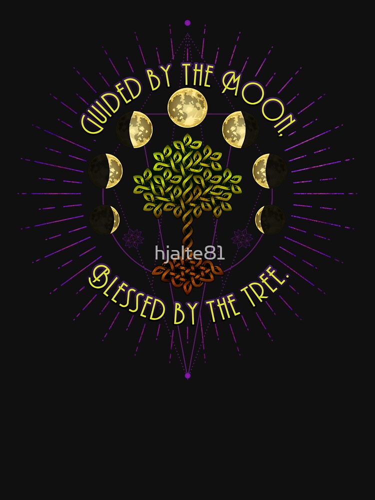 Thumbnail 7 of 7, Classic T-Shirt, Guided By The Moon, Blessed By The Tree designed and sold by hjalte81.
