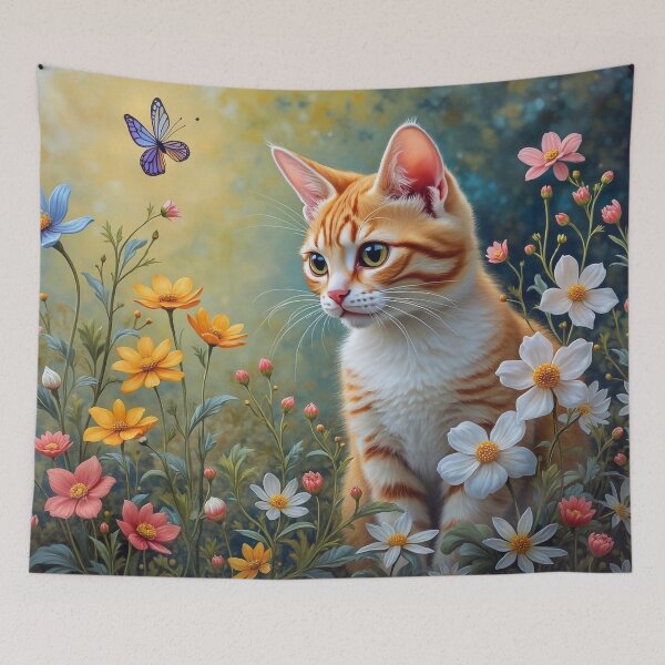 Item preview, Cat Among Wildflowers designed and sold by m-y-A-I-A-R-T-.