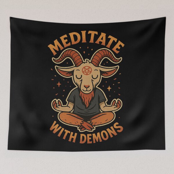 Item preview, Meditate with Demons – Occult Zen Goat Vibes designed and sold by sekrecja.