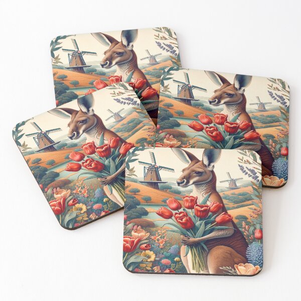 Item preview, Kangaroo Carrying Tulips designed and sold by M-Y-A-R-T-.