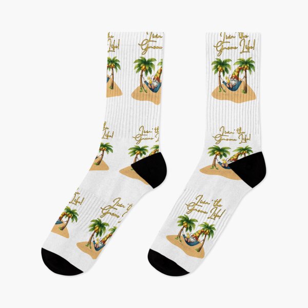 Item preview, Living the gnome life, be happy, gnome on the beach with lemon and coconut designed and sold by Coolparrotgirl.