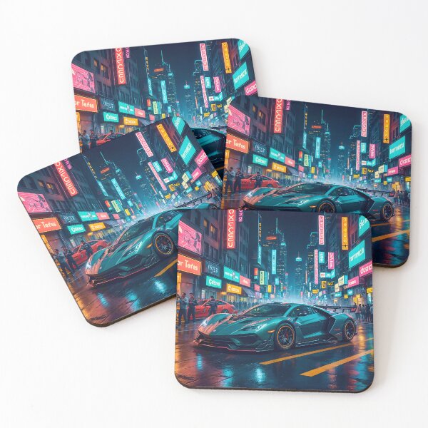 Item preview, Sports Car in Neon City designed and sold by Ink Art Design.