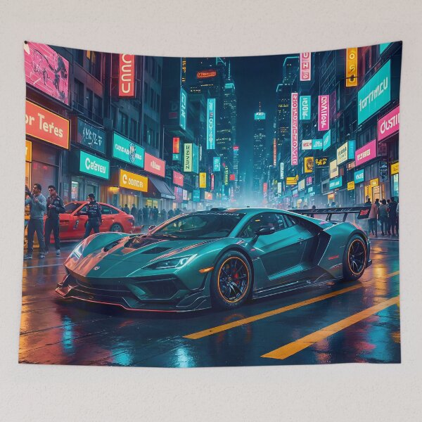 Item preview, Sports Car in Neon City designed and sold by Ink Art Design.