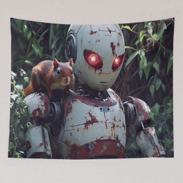 Item preview, Old Robot and Squirrel designed and sold by M-Y-A-R-T-.