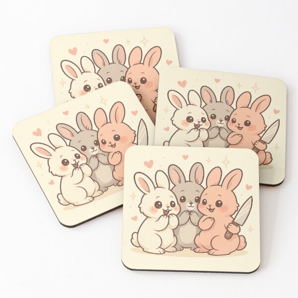 Item preview, Cute Bunnies with a Knife – Trust Issues, but Make It Kawaii designed and sold by TRIPHOX.STUDIO.