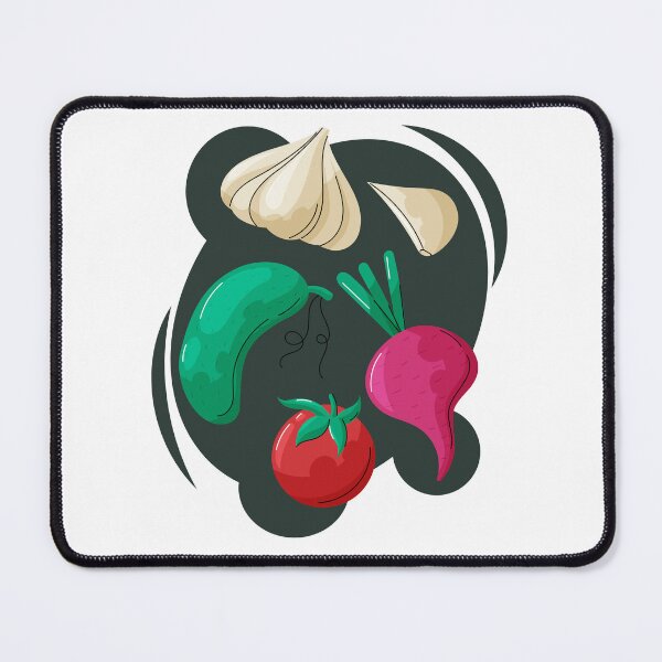 Item preview, Cartoon vector illustration of vibrant vegetables on a dark abstract background. designed and sold by thkatefox.