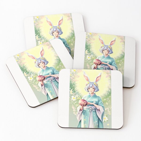 Item preview, Anime Bunny Easter Floral - Spring Art designed and sold by Earth Nature Creations.