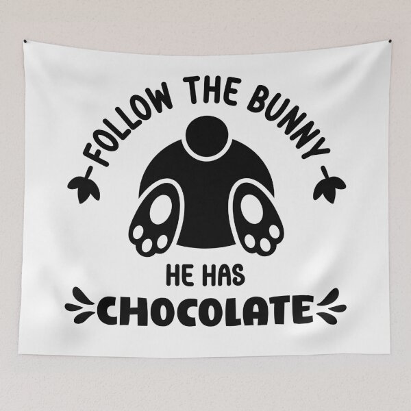 Item preview, Follow the Bunny He Has Chocolate Funny Easter Sticker designed and sold by BubiStudio.