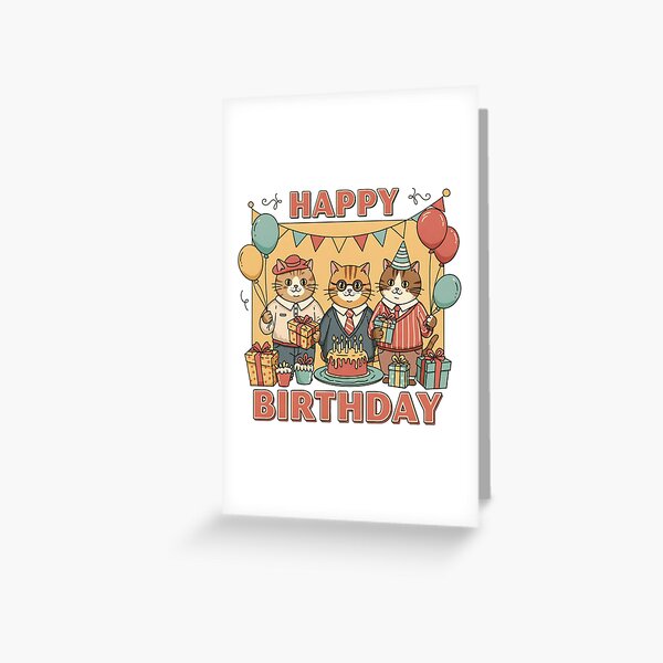 Item preview, Birthday Cat | Whimsical and Adorable Celebration-Inspired Graphic designed and sold by Tw1nsAIArt.