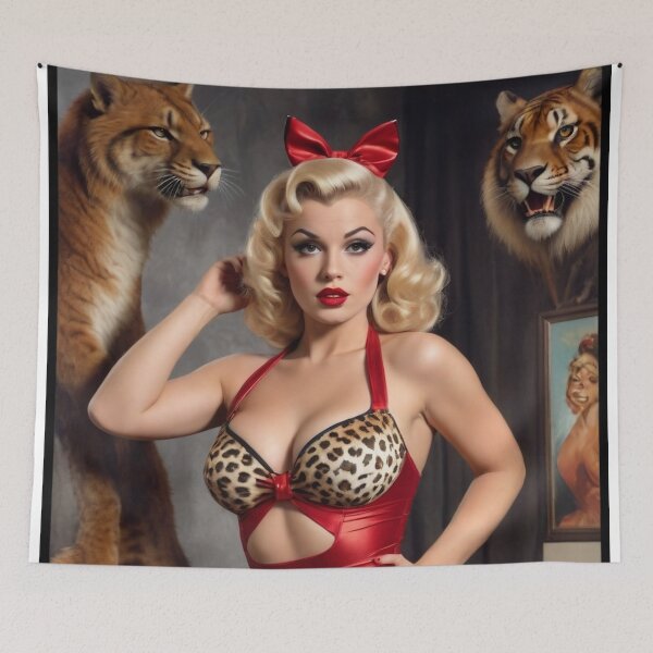 Aperçu de l'œuvre Pin-up blonde exotique vintage créée et vendue par MissSaylor.