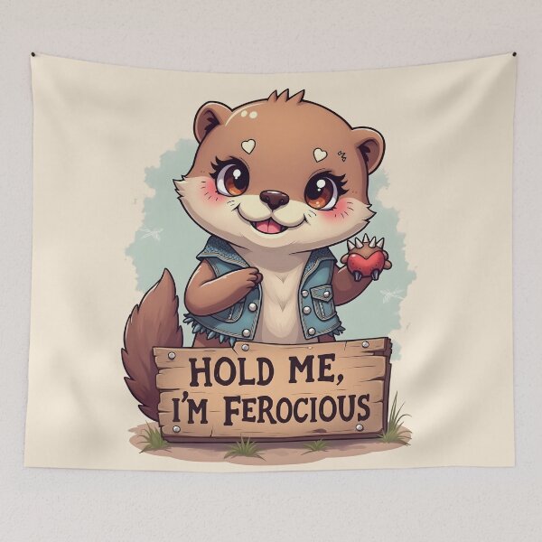 Item preview, Hold Me, I’m Ferocious – Cute Kawaii Otter Design by LaLi Designs designed and sold by LaLi-Designs.