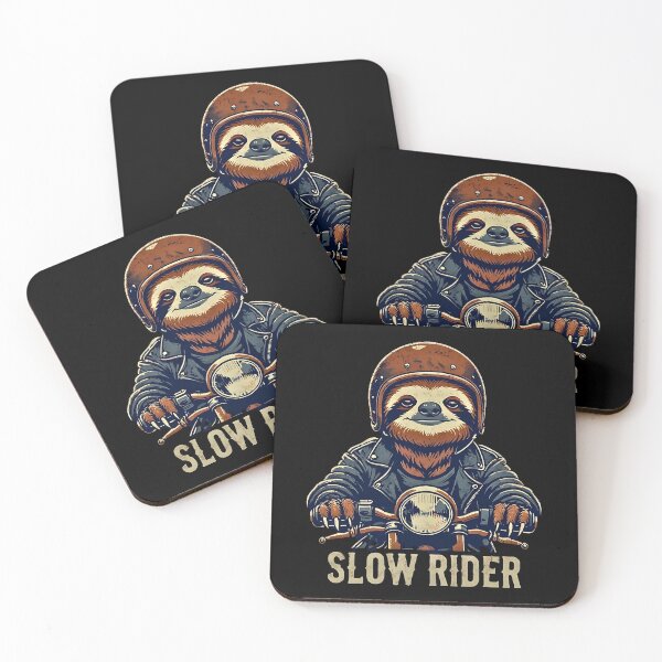Item preview, Quirky Sloth Biker Retro Slow Rider designed and sold by JerdbordinShop.