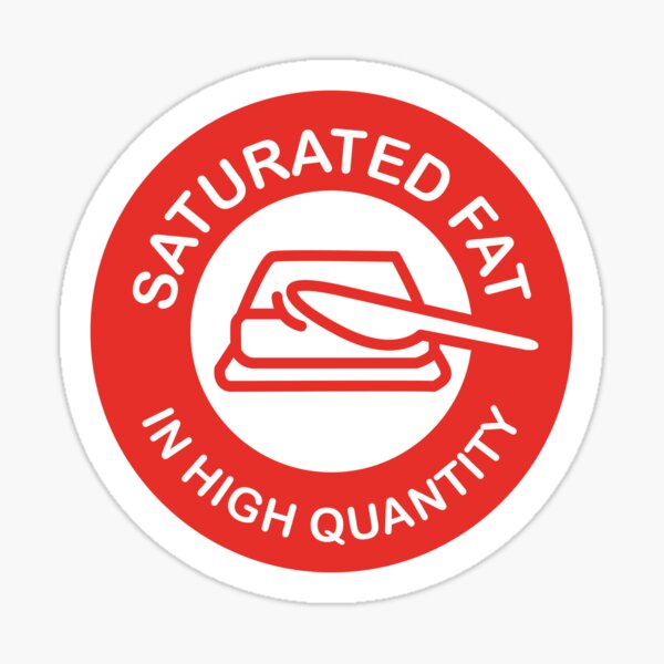 Item preview, SATURATED FAT in high quantity - israeli red food label designed and sold by realifepotato.