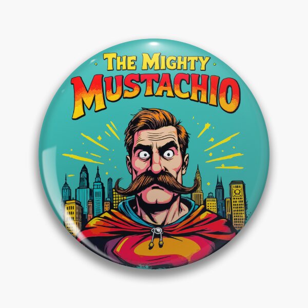 Item preview, The Mighty Mustachio – Neon Hero Edition designed and sold by SteadyRolling.