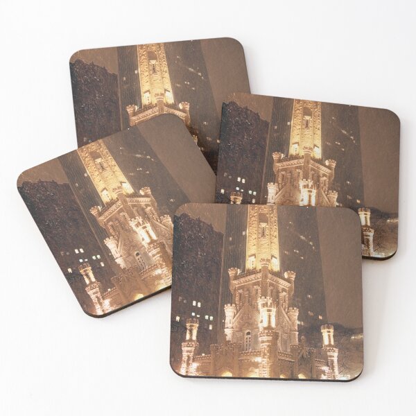 Item preview, Chicago Winter Glow – Heavy Snowfall in Downtown with Historical Water Tower and Traffic Cars designed and sold by Maryna Gumenyuk.