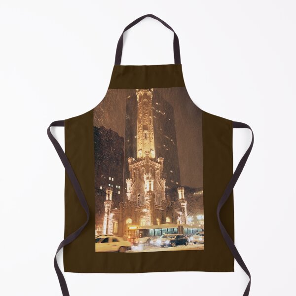 Item preview, Chicago Winter Glow – Heavy Snowfall in Downtown with Historical Water Tower and Traffic Cars designed and sold by Maryna Gumenyuk.