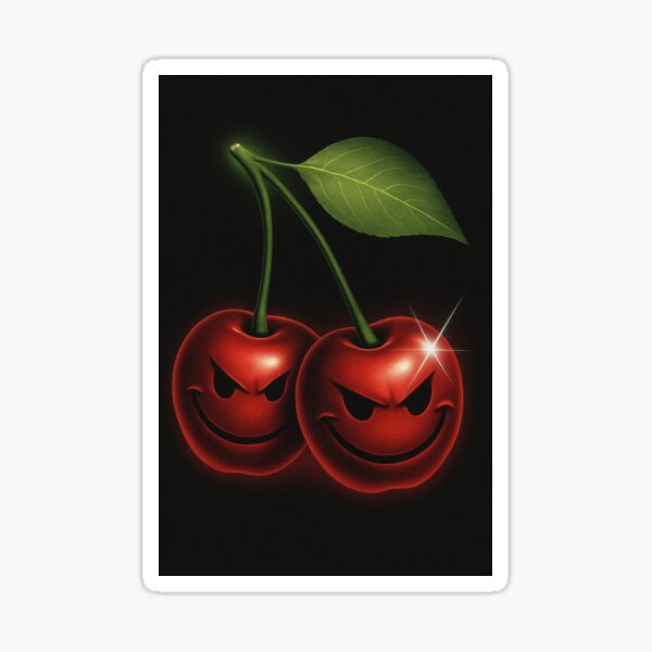 Item preview, Evil Cherries Duo – Dark Fruit Cartoon Illustration designed and sold by weirdfishes123.