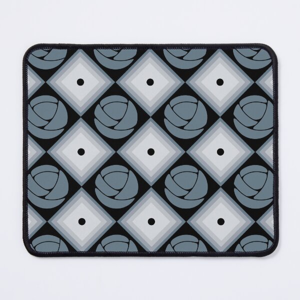 Item preview, Modern Geometric Floral Tile Pattern – Monochrome Diamond Rose Design designed and sold by DOTandDASHinldn.