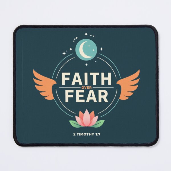 Item preview, Faith Over Fear – Overcome with Faith – 2 Timothy 1:7 | Bold Christian Inspiration Art designed and sold by ebocraft.