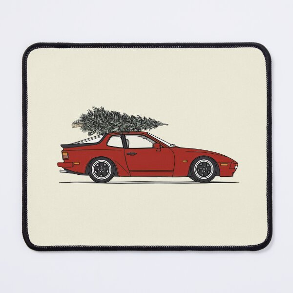 Item preview, Vintage Red Porsche 944 Christmas Tree illustration designed and sold by blackdogshop.